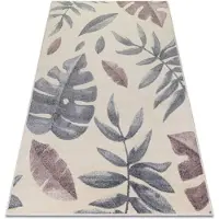 Rugsx Matto HEOS 78428 kerma / vaaleanpunainen monstera lehdet, 120 x 170 cm