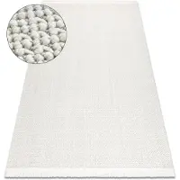 Rugsx Alfombra NANO FH93A llanura color, bucle, tejido plano blanco 140x190 cm
