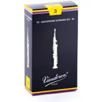 Vandoren SR203 sopraanosaksofonin ruo'ot, perinteiset, voimakkuus 3, 10 kappaleen pakkaus