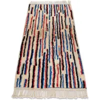 Rugsx Alfombra BERBER MR2139 Beni Mrirt tejida a mano desde Marruecos, Líneas - beige / rojo 115x180 cm