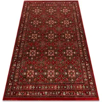 Rugsx Alfombra de lana KASHQAI 4372 300 Flores, marco burdeos 67x130 cm
