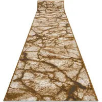 Rugsx Alfombra de pasillo BCF MORAD Mármol griego beige / oro gris 70 cm 70x590 cm