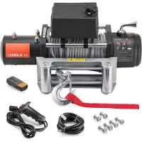 DUOKU Sähkökäyttöinen vinssi , kapasiteetti 13500 lb, joka on 12 V DC -kuorma-auton vinssi - varustettu ohjaimella.