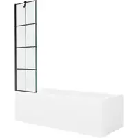 Mexen Cubik kylpyamme viimeistelyllä ja lasiseinällä, 170x70 cm + 50 cm