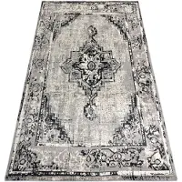 Rugsx Alfombra VINTAGE Marco Rosetón 22235556 gris / negro 120x170 cm