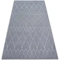 Rugsx Alfombra SENSE MICRO 81249 Zigzag Etno plateado/blanco 160x230 cm