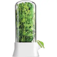Melitt Herb Saver Container Anti-Crush Eco-Fresh Cup Vegetable and Herb Fresh-Keeping Cup with Water Reservoir Case White
