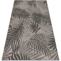 Rugsx Alfombra de cuerda sisal FLOORLUX 20504 Hojas Selva plateado/negro 200x290 cm