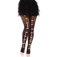 Leg avenue Sweetheart raidalliset verkkosukkahousut avaimenreill ja minirusetilla.