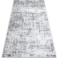 Rugsx Alfombra MEFE moderna 8722 Líneas vintage - Structural dos niveles de vellón gris / blanco 80x150 cm