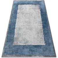 Rugsx Alfombra NOBLE moderna 9730 68 Marco vintage - Structural dos niveles de vellón crema / azul 200x290 cm