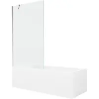 Mexen Cubik Suorakulmainen kylpyamme 170 x 70 cm kotelolla ja 1-ovinen suihkuseinä 100 cm, läpinäkyvä, kromi, 170 x 70 cm