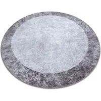 Rugsx Alfombra lavable MIRO 51648.803 circulo Mármol antideslizante - gris oscuro circulo 200 cm