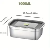 MaxPower Ruostumattomasta teräksestä valmistettu ruokalaatikko kannella, 1000 ml