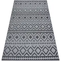 Rugsx Alfombra Structural SOLE D3852 - Boho, diamantes Tejido plano gris 80x150 cm