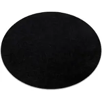 Rugsx Alfombra BUENOS circulo 6649 shaggy liso, de un solo color negro circulo 120 cm