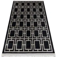 Rugsx Alfombra AMOUR 53078B negro - Geométrico, líneas moderno, elegante 98x200 cm