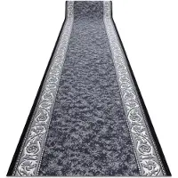 Rugsx Alfombra de pasillo con refuerzo de goma ROMANTIC Ornamento, antideslizante gris 110cm 110x610 cm