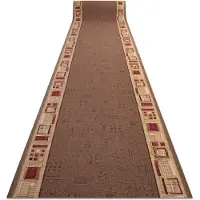 Rugsx Alfombra de pasillo con refuerzo de goma JENA marrón 100cm 100x390 cm