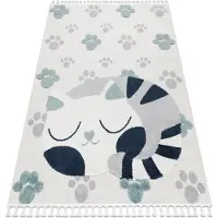 Rugsx Alfombra YOYO GD59 blanco / gris - Gatito para niños, estructural, sensorial Flecos 200x290 cm