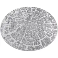 Rugsx Alfombra MEFE moderna Circulo 6185 Árbol Madera - Structural dos niveles de vellón gris circulo 200 cm