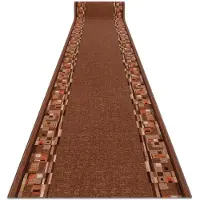 Rugsx Alfombra de pasillo con refuerzo de goma BOMBAY marrón 100cm 100x500 cm