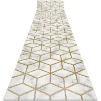 Rugsx Alfombra de pasillo EMERALD exclusivo 1014 glamour, elegante cubo crema / oro 100 cm 100x230 cm