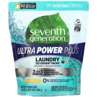 Seventh Generation , Pesuaine Pakkaukset, Ultra Power Plus, Fresh Citrus, 42 Pakkausta, 29.6 oz (840 g)