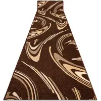 Rugsx Alfombra de pasillo KARMEL FRYZ - COFFEE marrón 100 cm 100x520 cm