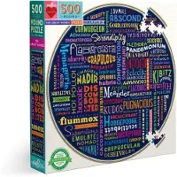 Eeboo : Piece and Love 500 100 upeaa sanaa, py re ympyr palapeli aikuisille ja perheille, kiilt v t ja tukevat palat, minimaalisesti p ly