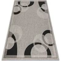 Rugsx Alfombra de cuerda sisal FLOORLUX 20078 plateado /negro 80x150 cm