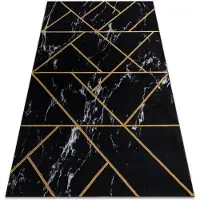 Rugsx Alfombra EMERALD exclusivo 2000 glamour, elegante geométrico, mármol negro / oro 180x270 cm