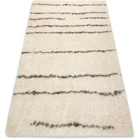 Rugsx Alfombra FLUFFY 2371 shaggy rayas - crema / beige 120x170 cm