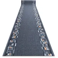 Rugsx Alfombra de pasillo con refuerzo de goma BOMBAY gris 80cm 80x1350 cm