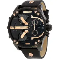 Diesel Miesten ylimitoitettu isä 2.0 Chronograph katsella musta hihna DZ7350