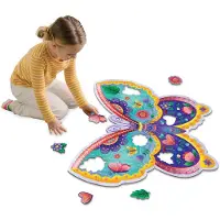 Peaceable kingdom Rauhallinen Kingdom Shimmery Butterfly Floor Puzzle ? 53-osainen jttiminen lattiapalapeli 5-vuotiaille ja sit vanhemmille lapsille ? Hauskanmuotoi