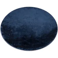 Rugsx Alfombra VISCO circulo azul oscuro 10 felpa, IMITACIÓN PIEL DE CONEJO circulo 120 cm