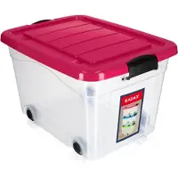 Hobby Hall Iso 40l muovilaatikko pyörillä leluille ja tavaroille
