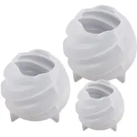 Tlily 3PCS Rotating Candle Silicone Mold Spiral Carved Aromatherapy Candle Mold DIY Handmade 3D Plaster Resin Gypsum