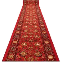 Rugsx Alfombra de pasillo antideslizante de goma TRADYCJA tradición rojo 57cm 57x410 cm
