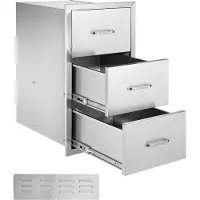 DUOKU Ulkokeittiön laatikot - - CTGPJ-03 - Ruostumaton teräs - 3 tasoa - 420x520x736 mm