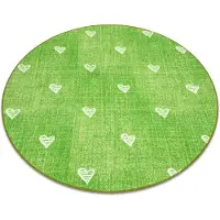 Rugsx Matto lapsille HEARTS pyörä Pesty denim, sydämet, lasten - vehreys