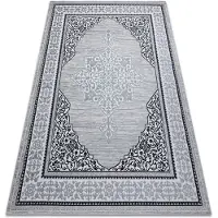 Rugsx Alfombra GLOSS moderno 8490 52 Ornamento, elegante, marco marfil / gris 80x150 cm
