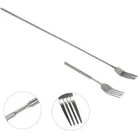 Semoic Jatkettavat haarukat, ruostumattomasta teräksestä valmistettu BBQ-teleskooppi