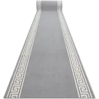 Rugsx Alfombra de pasillo BCF MORAD Grek griego gris 80 cm 80x160 cm