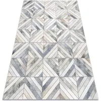 Rugsx Alfombra PATCHWORK 21721 beige / gris - Piel de vacuno, geométrico 160x230 cm