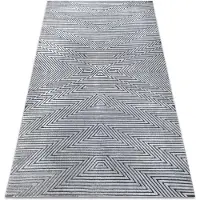 Rugsx Alfombra Structural SIERRA G5013 Tejido plano gris - Zigzag, étnica 120x170 cm