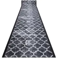Rugsx Alfombra de pasillo con refuerzo de goma CLOVER gris 67 cm 67x680 cm