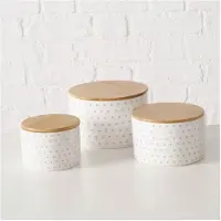 Boltze Pöytäliina - LILLY-astiasto, jossa on bambukansi, 3 osaa