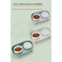 Exogio Feeder Pet Anti-knock Double Bowl Kermanvalkoinen